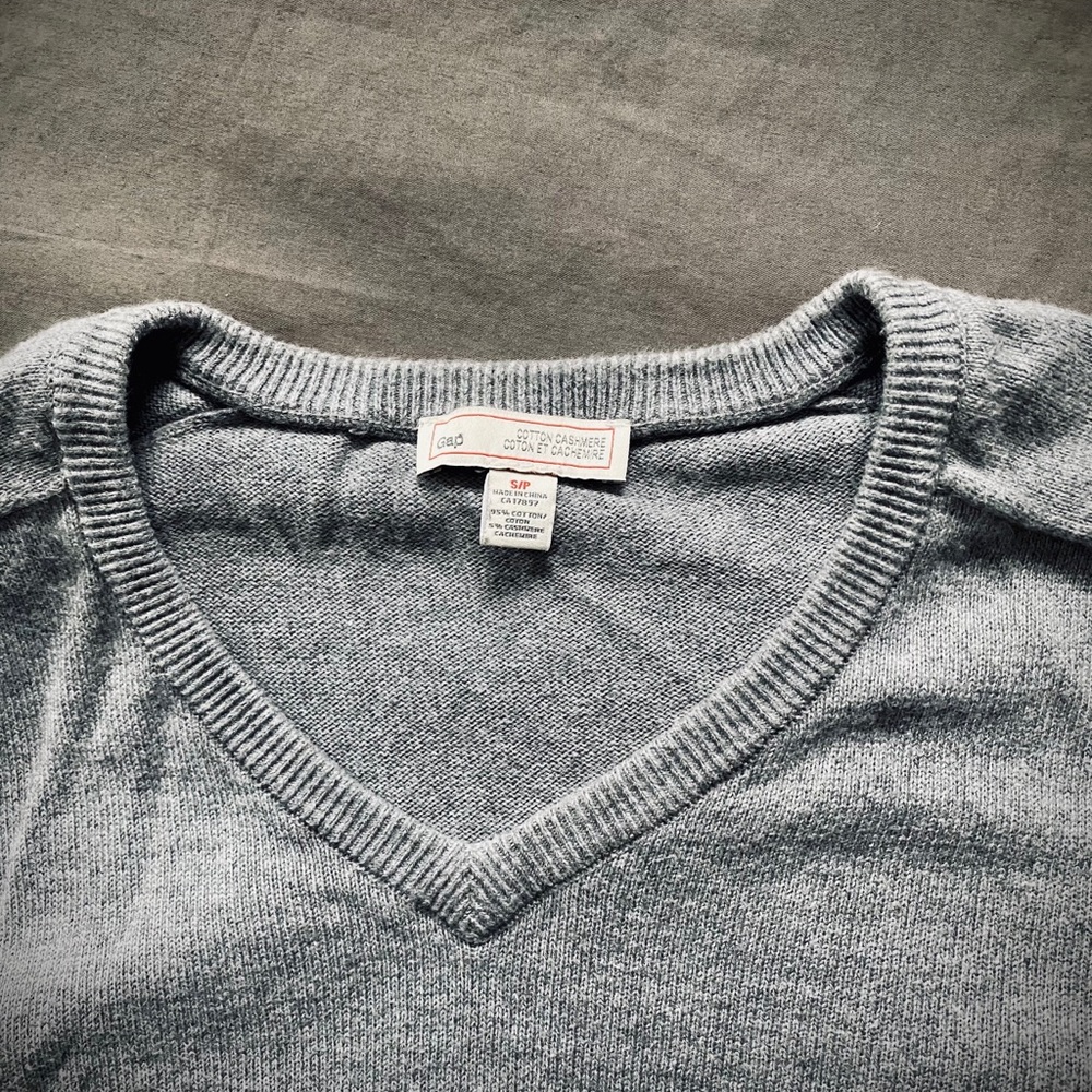 Gap Heather Grey V-Neck Sweater, Men’s Small